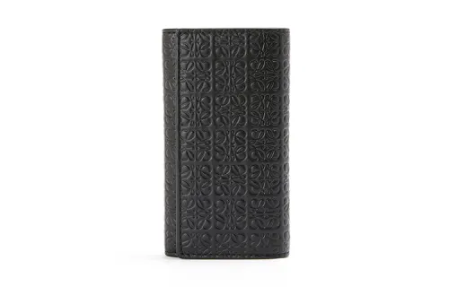 LOEWE Silk Calfskin Key Pouch Women's Black