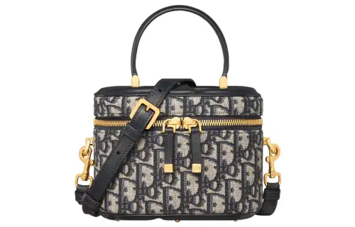DIOR Oblique Print With Leather Shoulder Bag, Crossbody Bag, Handbag Small Women's Blue