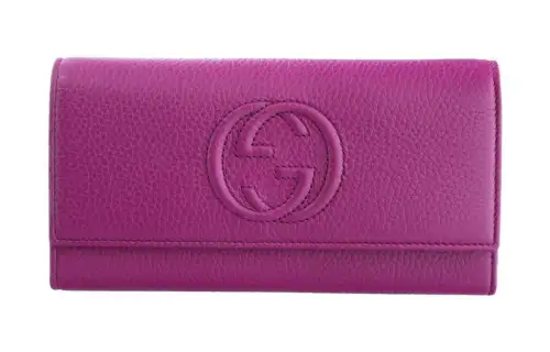 GUCCI Leather Wallet Women's Pink