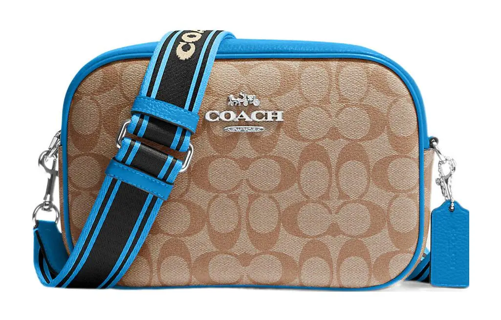 COACH Jamie Canvas With Leather Crossbody Bags Regular Women's Brown & Blue