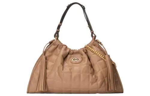 GUCCI Jumbo GG Quilted Leather One Shoulder Handbag Medium Women's Rose Beige