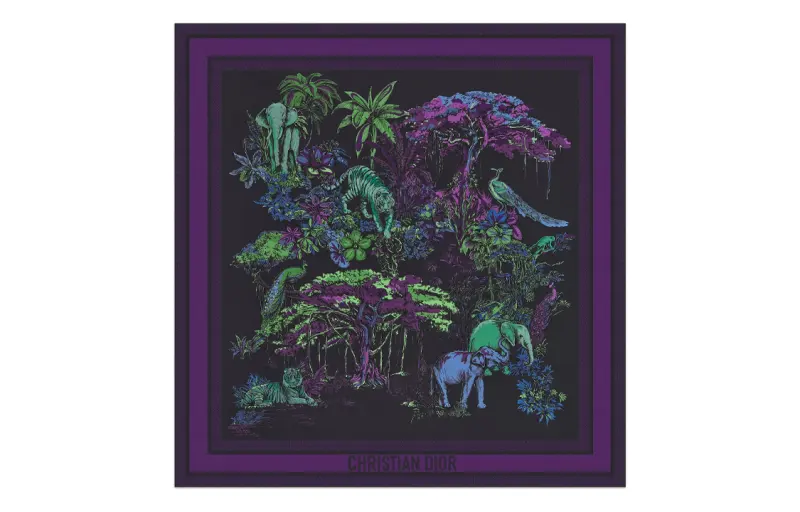 DIOR Silk Scarves Women's Purple