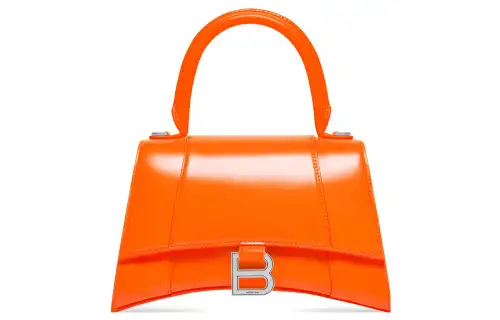 Balenciaga Hourglass Calfskin Shoulder Bag, Crossbody Bag, Handbag Small Women's Neon Orange