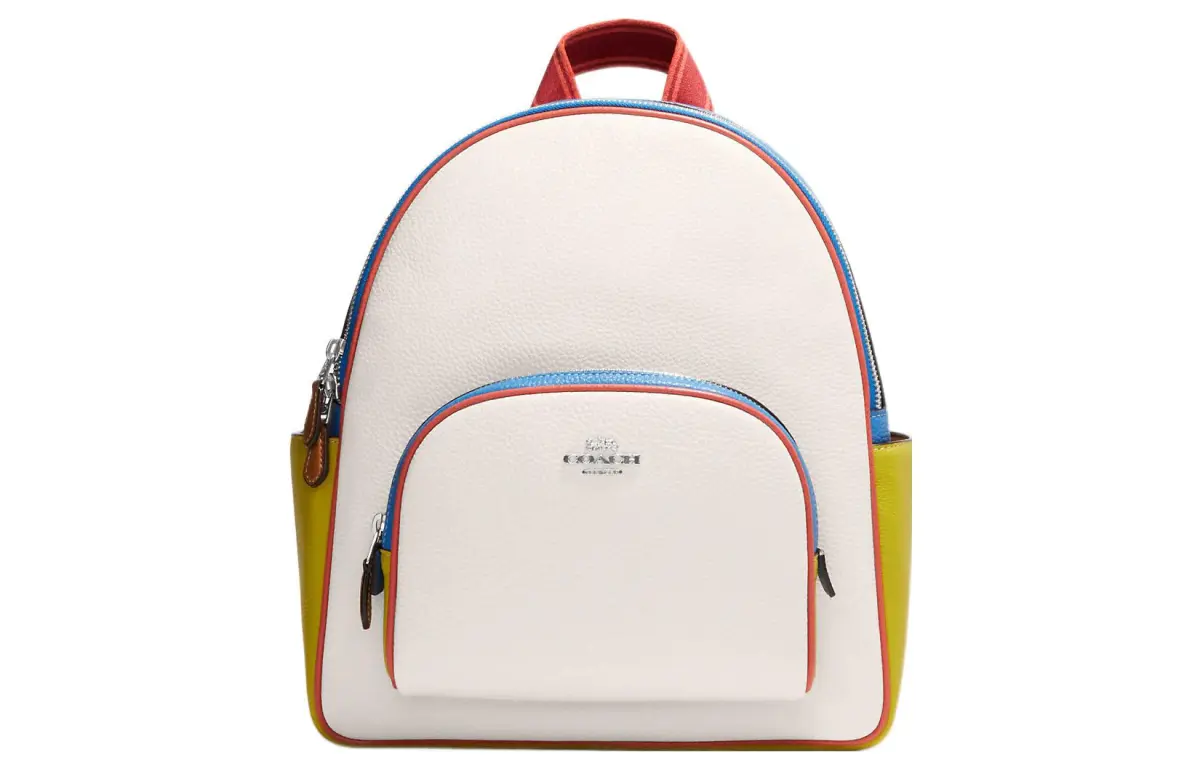 COACH Court Leather Backpack Regular Women's White