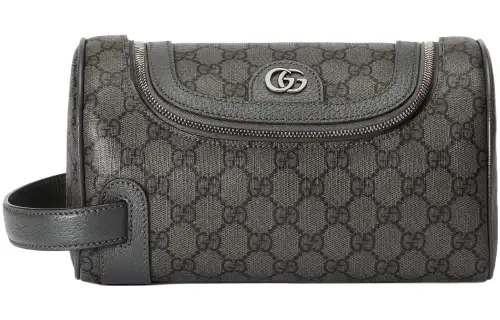 GUCCI Ophidia Leather Makeup Bag Storage Bag Men's Black