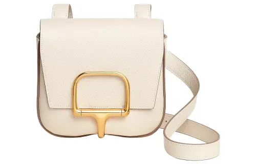 HERMES Della Cavalleria Gold tone Lock Epsom Calfskin Shoulder Bag, Crossbody Bag Mini Women's 10 Craie Milkshake White