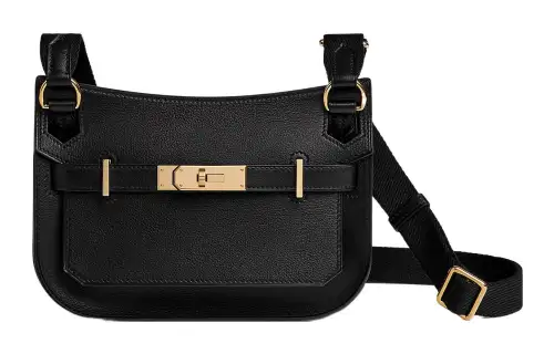 HERMES Jypsiere Swift Calfskin Shoulder Bag, Crossbody Bag Mini Women's Black