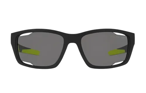 PRADA Plate Frame Irregular Shape Sunglasses Men's Black