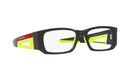 PRADA Injection Molded Rectangular Prescription Glasses Men's Black