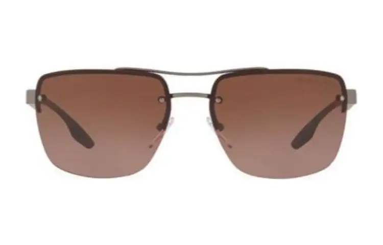 PRADA Alloy Aviator Sunglasses Men's Brown