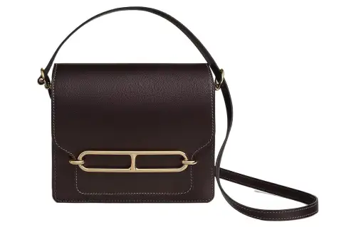 HERMES Roulis Light Gold Buckle Evercolor Calfskin Pig Nose Bag, Wallet, Handheld Shoulder Bag, Crossbody Bag Mini