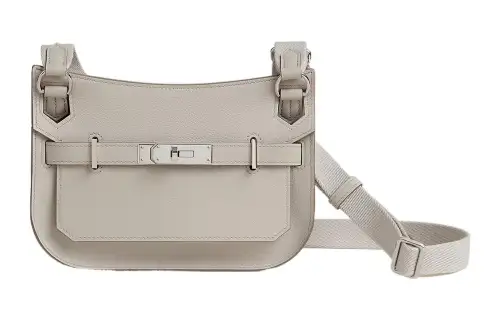 HERMES Jypsiere Evercolor Calfskin Crossbody Bags Mini Women's Concrete Gray