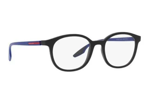 PRADA Plate Frame Irregular Shape Eyeglass Frames Men's Black
