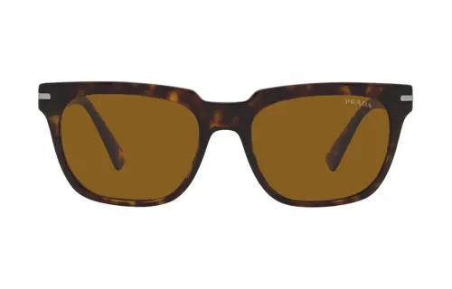 PRADA Plate Frame Irregular Shape Sunglasses Men's Brown