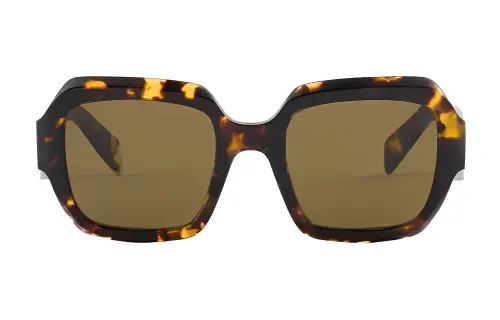 PRADA Plate Frame Square Sunglasses Women's Tortoiseshell