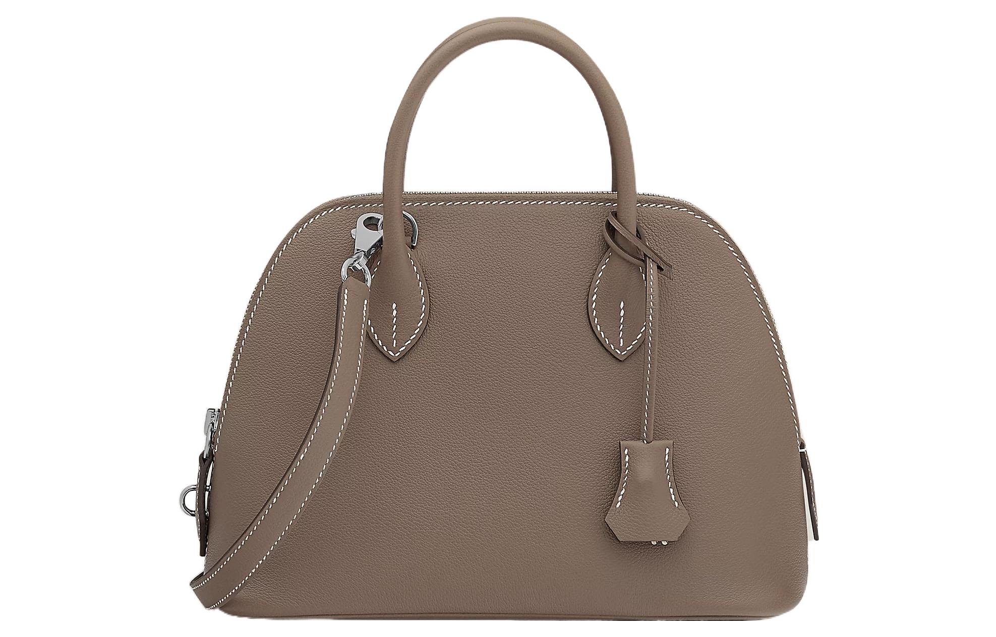 HERMES Bolide Evercolor Calfskin Bowling Bag, Shoulder Bag, Crossbody Bag, Handbag Women's 18 Etoupe Elephant Gray
