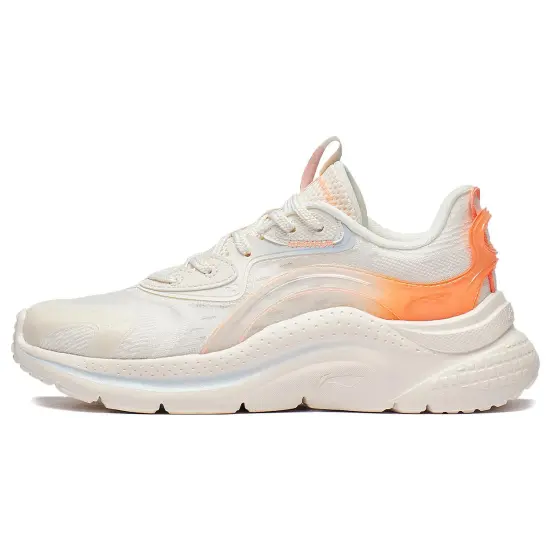 LINING Liuyun Casual Shoes Women's Low-Top White Orange