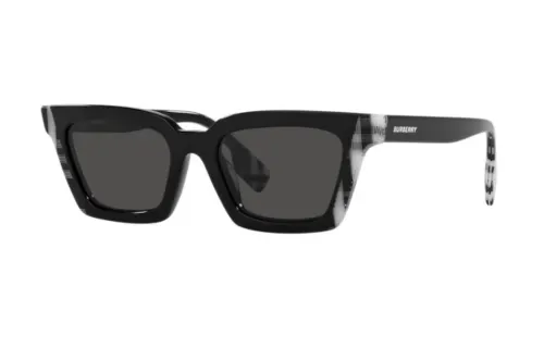 Burberry engraved-logo rectangle-frame sunglasses