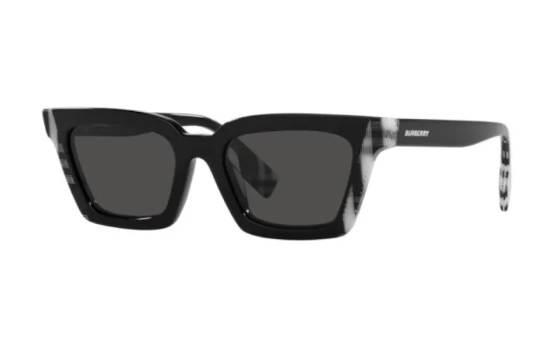 Burberry engraved-logo rectangle-frame sunglasses