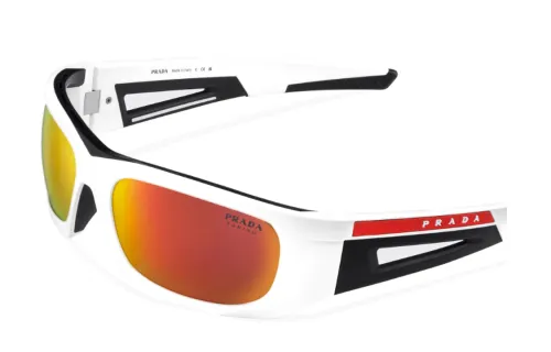PRADA Plate Frame Square Sunglasses Unisex White