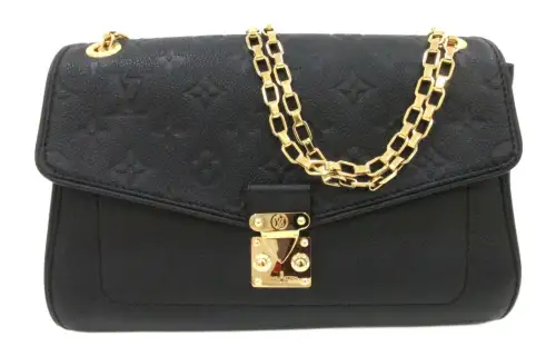 LOUIS VUITTON Leather Crossbody Bag, Shoulder Bag Women's Black