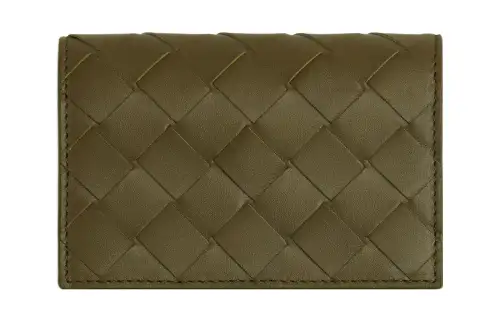 Bottega Veneta Cow Leather Wallet, Card Holder Men's Moss Green