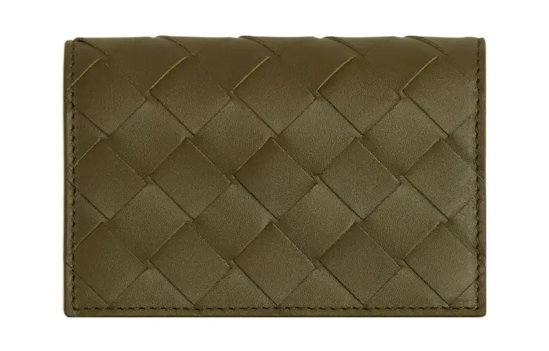 Bottega Veneta Cow Leather Wallet, Card Holder Men's Moss Green