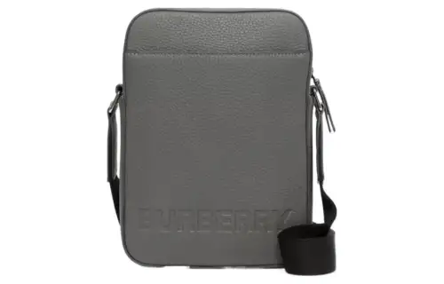 Burberry Calfskin Crossbody Bag Regular Men's Gray