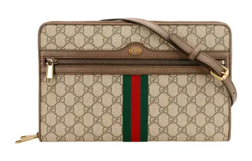 GUCCI Ophidia Canvas With Leather Trim Briefcase, Shoulder Bag, Crossbody Bag Men's Ebony