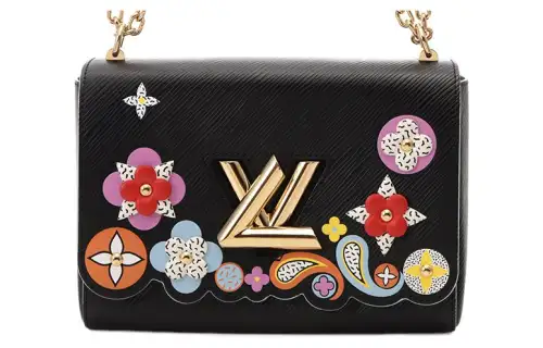 LOUIS VUITTON Twist Leather Crossbody Bag, Shoulder Bag Medium Women's Black