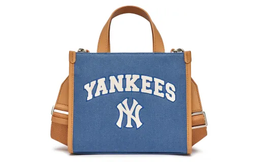 MLB New York Yankees Polyester Tote Bag, Shopping Bag, Handbag, Shoulder Bag, Crossbody Bag Unisex Brown & Blue