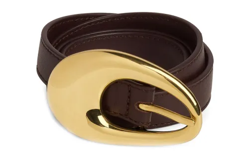 Bottega Veneta Cow Leather Belts Women's Dark Brown Width 2cm