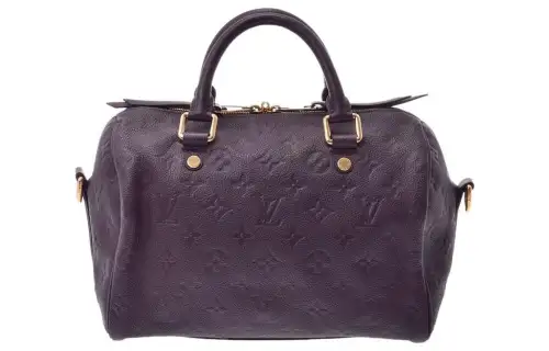 LOUIS VUITTON Speedy Leather Shoulder Bag, Crossbody Bag, Handbag Women's Purple