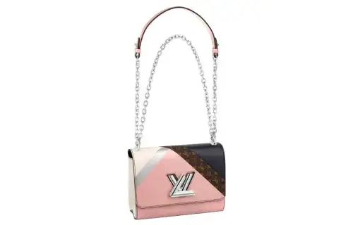 LOUIS VUITTON Twist Cow Leather Shoulder Bag, Crossbody Bag Regular Women's Pink