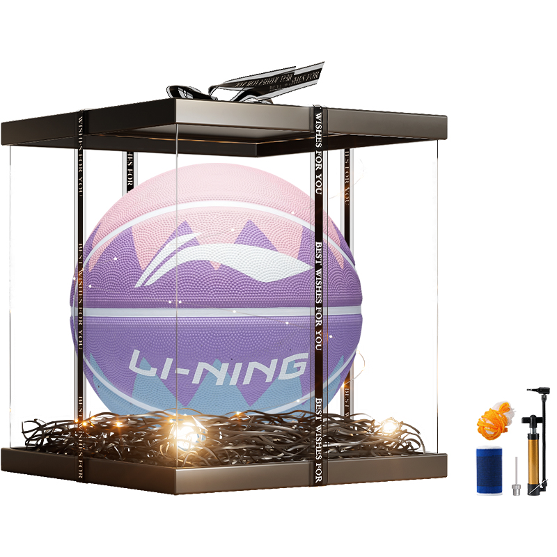 Li Ning Rubber Basketball Pink Purple Size 7 Training Unisex