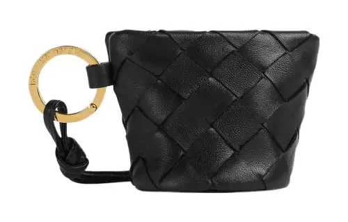 Bottega Veneta Intrecciato Lambskin Coin Purse Women's Black