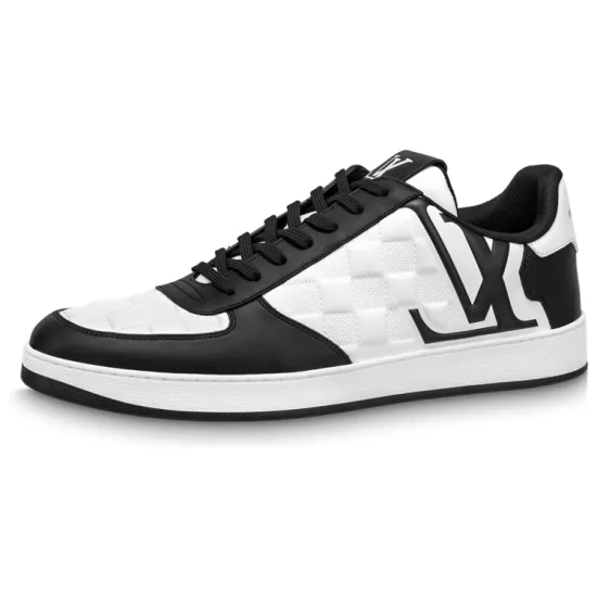 LOUIS VUITTON Rivoli Sneakers 'White Plaid With Black Side Logo'