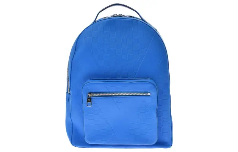 LOUIS VUITTON Josh Cow Leather Backpack Regular Men's Blue