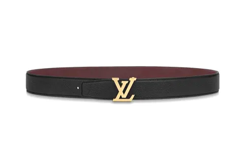LOUIS VUITTON Heritage Nappa Leather Belts Men's Black Width 3.5cm