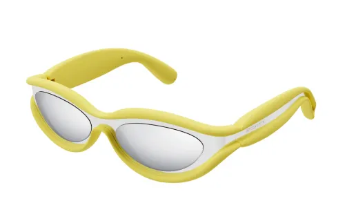 Bottega Veneta Cat Eye Sunglasses Unisex Silver/Yellow