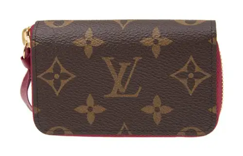 LOUIS VUITTON Zippy Leather Wallet Women's Brown/Rose Red