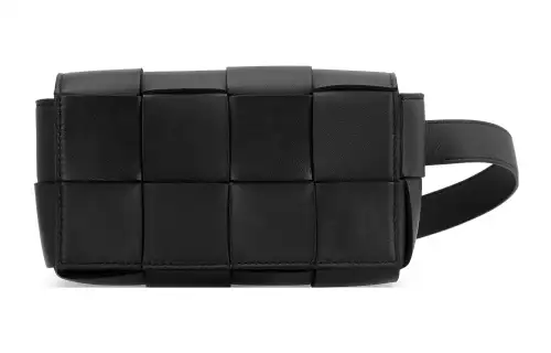 Bottega Veneta CASSETTE Sheepskin Fanny Pack, Crossbody Bag Regular Women's Black