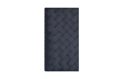 Bottega Veneta Calfskin Wallet Men's Dark Blue