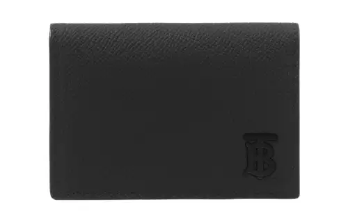Burberry Calfskin Folding Card Holder Men's Black