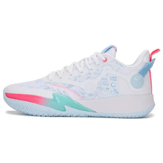 XTEP Lin Storm 2 Generation Basketball Shoes Men Low-Top White Blue/Cyan/Pink