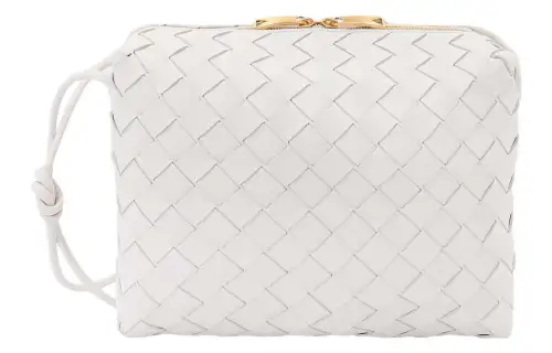 Bottega Veneta Loop Leather Camera Bag Storage Bag Handheld Shoulder Bag Small Women's White