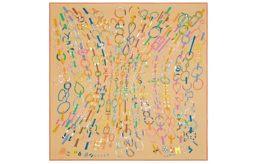 HERMES Silk Scarves Women's Orange