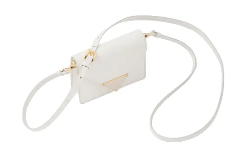 PRADA Leather Card Holder Women's White