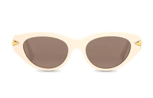 LOUIS VUITTON Irregular Shape Sunglasses Unisex Cream White
