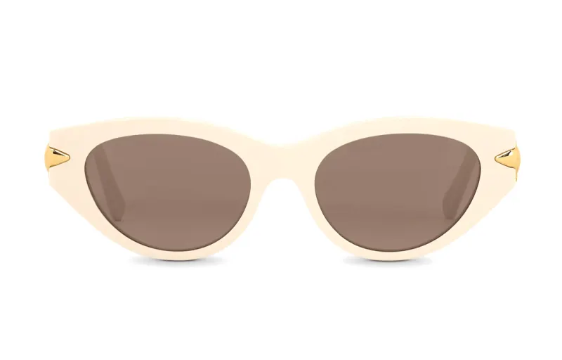 LOUIS VUITTON Irregular Shape Sunglasses Unisex Cream White